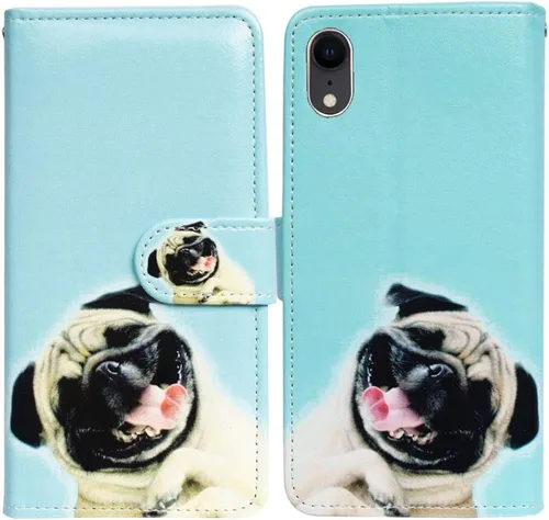 Miniatura 16 de Bcov Funda para iPhone XR, funda de piel con tapa y función atril para iPhone XR
