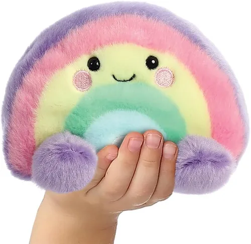 Miniatura 5 de Aurora, 33577, Palm Pals Vivi Rainbow 5 pulgadas, juguete suave, rosa, morado, amarillo