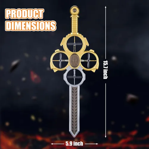 Miniatura 8 de Drone RC con espada voladora mejorada con luces LED coloridas, avión de control remoto de metal ABS con control de gestos manuales y reloj Oro