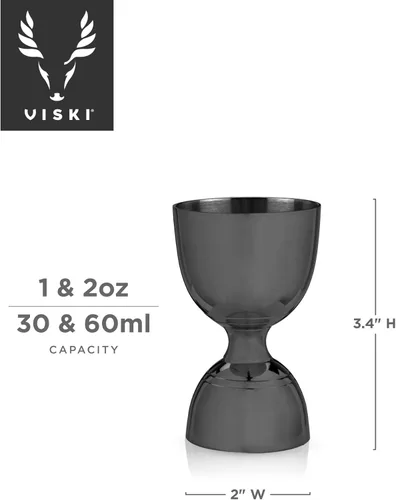 Miniatura 3 de Viski Canterbury - Juego de 1 herramienta de medición doble para cócteles, herramientas de bar y accesorios, herramienta de barman de acero Negro