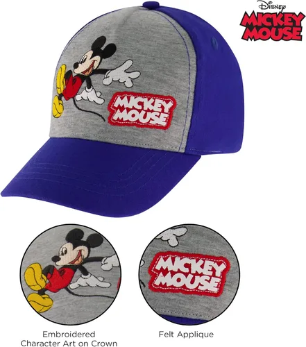 Miniatura 3 de Disney Boys Baseball Cap Mickey Mouse Adjustable Toddler Hat Ages 2-4 Or Boy Hats for Kids Ages 4-7