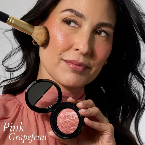 Miniatura 4 de LAURA GELLER NEW YORK Blush-n-Brighten - Rubor horneado marmoleado para mejillas - Tono Pink Grapefruit (pomelo rosado), acabado satinado - Color 05