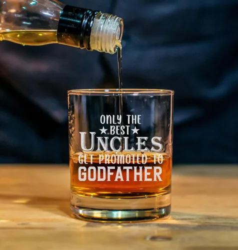 Miniatura 4 de Only The Best Uncles Get Promoted To Godfather - Vaso de whisky de 11 onzas – Regalo especial para padrino para comunión, bautismo, ¿serás mi padrino