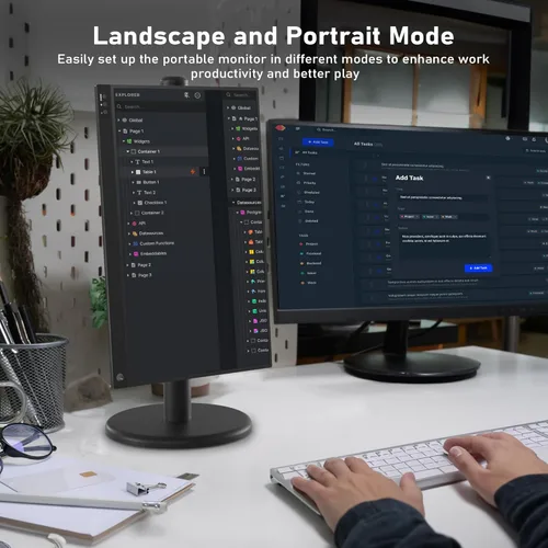 Miniatura 4 de ZSCMALLS Monitor portátil, monitor portátil de 15.6 pulgadas, 1080P FHD, monitor USB-C HDMI, pantalla de computadora IPS segunda pantalla, pantalla
