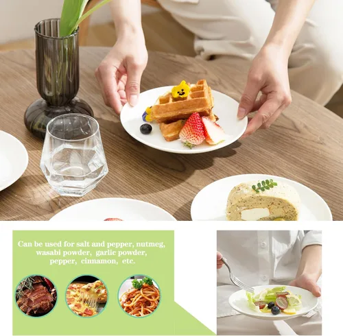 Miniatura 4 de Platos de postre de porcelana de 7 pulgadas, 12 piezas, platos pequeños de cena, juegos de vajilla redondos, resistentes a los arañazos, aptos