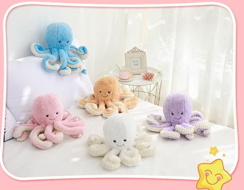 Miniatura 6 de JOSON - Juguetes de pulpo de peluche lindos, animales de peluche suaves en forma de pulpo, regalo de cumpleaños para niñas, niños y adultos