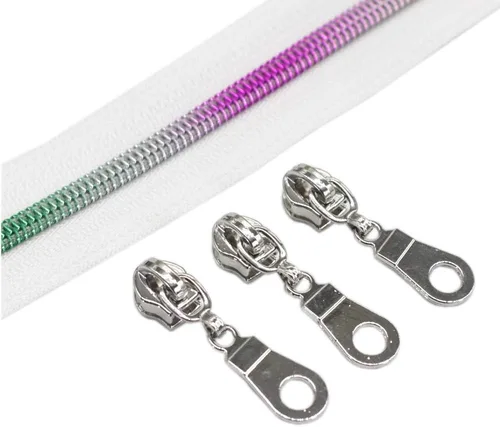 Miniatura 20 de YaHoGa #5 Cremalleras metálicas de nailon color latón antiguo de The Yard Bulk Cinta beige de 10 yardas con 25 unidades de tiradores para costura