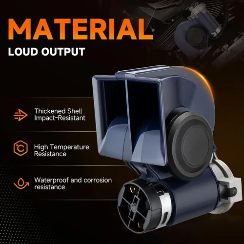 Miniatura 3 de Cuerno de tren para camión, bocinas de coche de 12 V 150 dB súper fuertes con arnés de cableado, cuerno de aire de caracol con compresor eléctrico