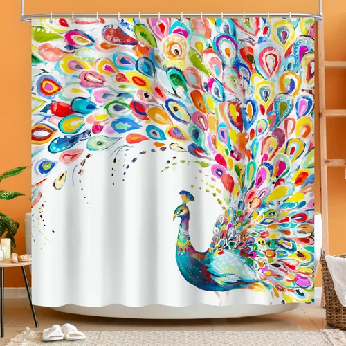 Miniatura 12 de Vimorco Cortinas de ducha, cortina floral para baño con 12 ganchos, tela de poliéster decorativa para el hogar, lavable a máquina, accesorios