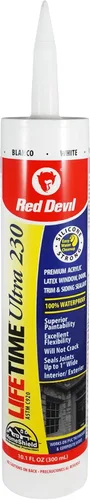 Miniatura 12 de Red Devil 077060 - Sellador de látex elastomérico acrílico ultra premium de por vida, 10.1 onzas, negro, paquete de 1