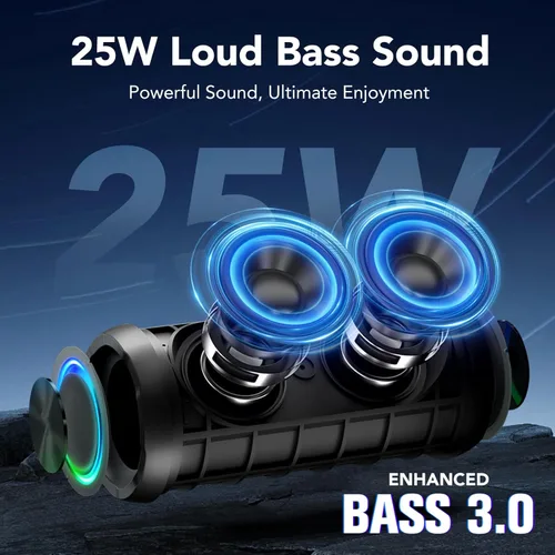 Miniatura 2 de Altavoz Bluetooth portátil, potente altavoz inalámbrico de sonido: Boost Bass, Bluetooth 5.4, tiempo de reproducción de 24 horas, 8 modos RGB