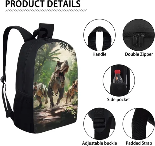 Miniatura 35 de HUGS IDEA Juego de 3 bolsas escolares con aislamiento térmico para el almuerzo, estuche para lápices