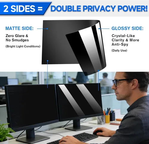 Miniatura 7 de ZOEGAA Pantalla de privacidad, pantalla de privacidad extraíble para monitor de computadora, antirreflejos y luz azul, compatible con HP Dell
