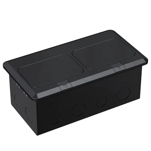Miniatura 4 de WEBANG Kit eléctrico de caja de piso doble emergente, salida de receptáculo GFCI de acero inoxidable de 20 amperios, resistente a la intemperie