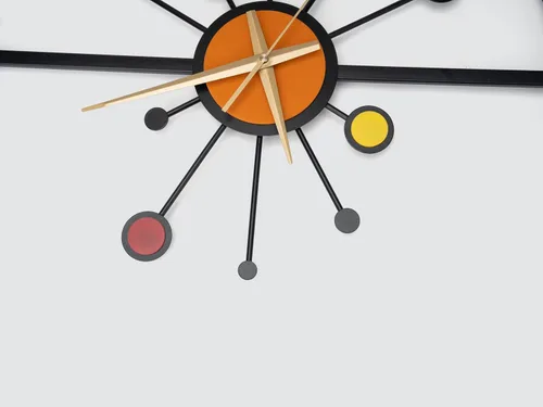 Miniatura 3 de TwoDays Decoración moderna de mediados de siglo, reloj de pared grande retro silencioso de metal Starburst, 20 pulgadas, funciona con pilas.