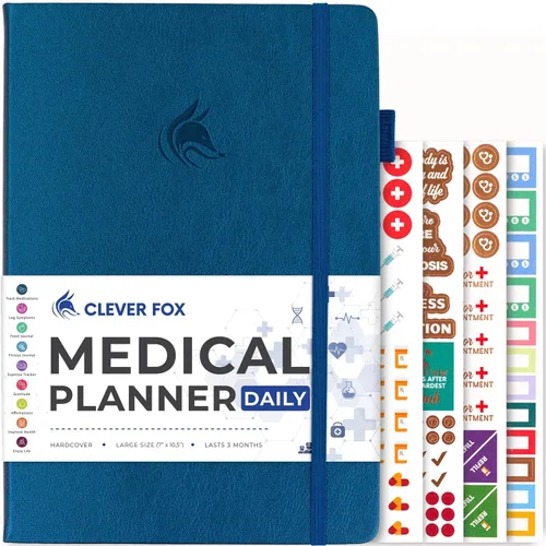 Miniatura 14 de Clever Fox Planificador médico diario – Cuaderno de diario de salud, diario de bienestar y cuaderno de registro de autocuidado, dura 3 meses, 7 x