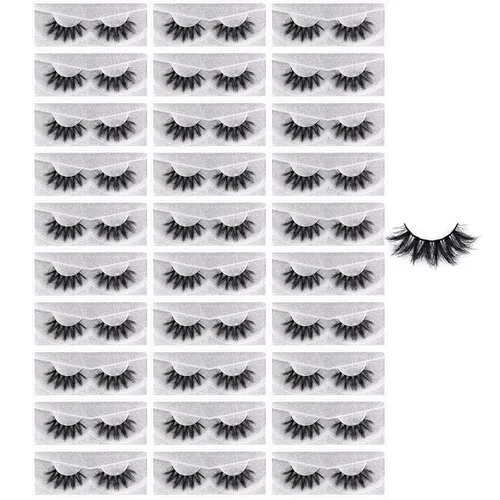 FARRED - Paquete al por mayor de pestañas postizas esponjosas y dramáticas, 30 pares, en caja individual, 18 mm de volumen, pestañas postizas de