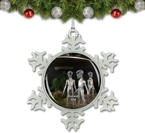 Roswell UFO Museum New Mexico USA Adorno de Navidad Decoración de árbol de cristal Metal recuerdo regalo