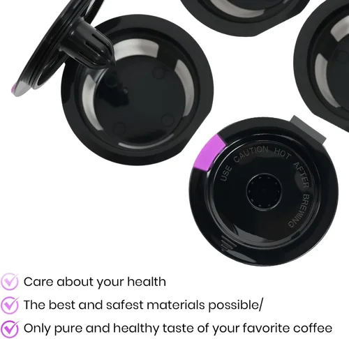 Miniatura 7 de K-Cup reutilizable para Keurig, filtros de café en cápsulas K-Cup recargables sin BPA negros, filtros recargables de ajuste universal para cafetera