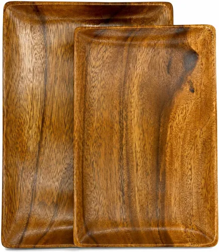 Miniatura 10 de Soporte de exhibición de madera de acacia de 3 niveles, torre rústica para cupcakes, servidor de postres y aperitivos, apilador de queso