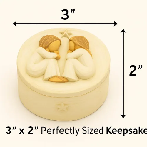 Miniatura 6 de GoGnome Forever Friends Caja de Recuerdos de Resina – Caja de Regalo de Amistad Pintada a Mano con Dos Figuras de Ángel, 3" x 2"H – Regalo
