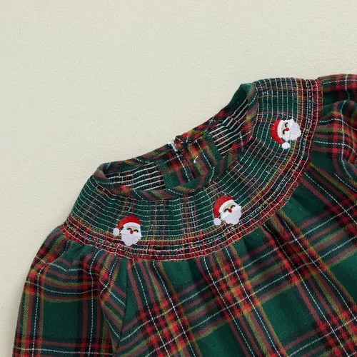 Miniatura 12 de Trajes de Navidad para niñas pequeñas, vestido de manga larga, falda vintage de encaje de una pieza, vestido de fiesta de terciopelo rojo, vestido