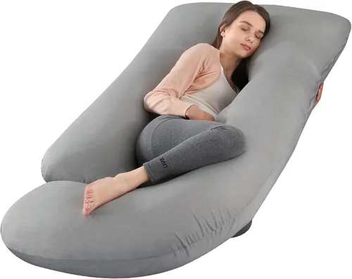 Miniatura 17 de BATTOP Almohada de embarazo para dormir, almohada de maternidad de cuerpo completo con funda extraíble lavable, soporte para espalda, caderas