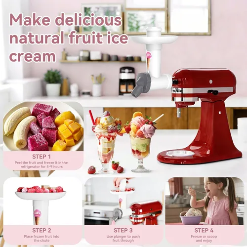 Miniatura 3 de Accesorio para máquina de helados para batidora de pie KitchenAid, máquina de postres suaves con frutas congeladas sin lácteos, máquina de yogur
