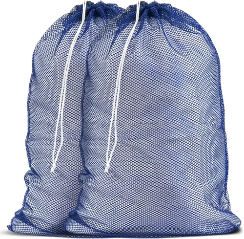 Miniatura 19 de Bolsa de lavandería de malla XL de Handy Laundry - Duradera, lavable a máquina con cierre de cordón seguro - Perfecta para dormitorios Negro