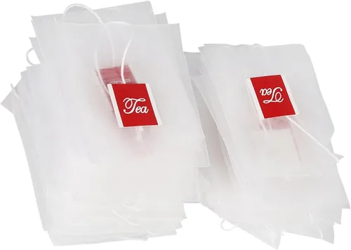 Bolsas de filtro de té con cordón, 100 piezas, bolsas de malla vacías con infusor de té para té suelto