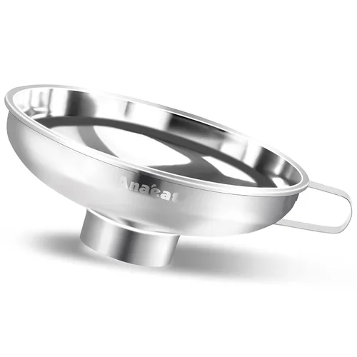Miniatura 9 de Anaeat Embudo de cocina de acero inoxidable, embudos de cocina multiusos de metal de grado alimenticio con 2 filtros de filtro extraíbles