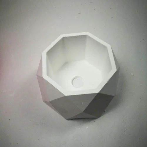 Miniatura 4 de Molde de cemento creativo de arte geométrico para maceta de plantas suculentas, molde de silicona para maceta, molde para portavelas hecho a mano