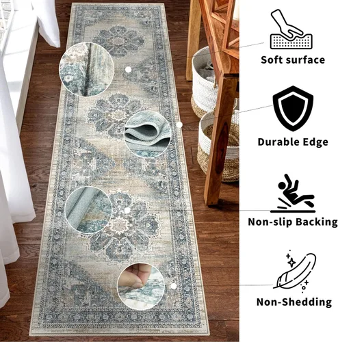 Miniatura 4 de YOUFORTONG Alfombras Corredoras de 2x10 para Pasillos, Alfombra de Cocina Suave, Alfombra Corredera Antideslizante con Respaldo de Goma para Baño