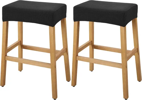 Miniatura 23 de YISUN Fundas de taburete rectangulares, paquete de 2 fundas elásticas impermeables para asiento de silla de montar, taburetes de bar, sillas de bar