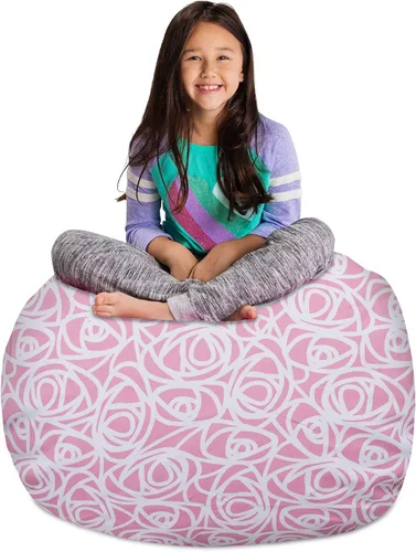 Miniatura 47 de Posh Stuffable Kids Funda de Silla Puf Rellenable para Almacenamiento de Animales de Peluche - Organizador de Juguetes Infantiles, Mediano 27