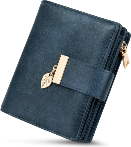 Miniatura 9 de HUANLANG Carteras pequeñas para mujer, con bloqueo Rfid, de cuero, plegable, tarjetero para tarjetas de crédito, cartera para mujer, bolsillo