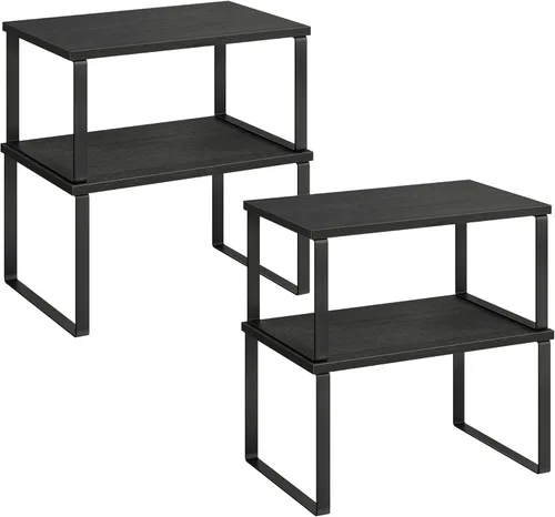 Miniatura 18 de SONGMICS Estante organizador de gabinete, juego de 4 estantes de encimera de cocina, almacenamiento de cocina, estante de especias, apilable, Tinta