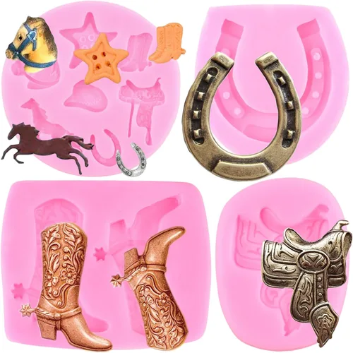 Miniatura 13 de ZiXiang Moldes de silicona de cabeza de toro, molde de herradura para pezuñas de herradura, moldes de flecha de chocolate para rosa, flecha, Estilo b
