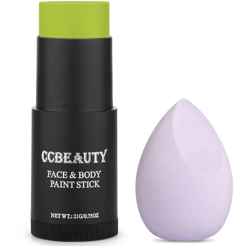 Miniatura 16 de CCbeauty Palo de pintura facial dorada metálica, kit de pintura facial con purpurina, pintura corporal profesional, kit de maquillaje SFX no tóxico