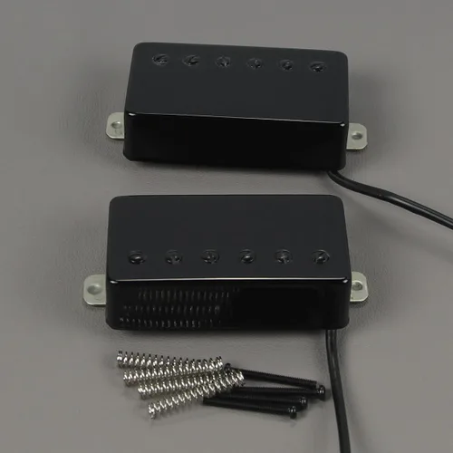 Miniatura 2 de FLEOR Juego de pastillas de guitarra Humbucker cerámica para cuello + puente de guitarra negra compatible con guitarra eléctrica estilo LP Juego