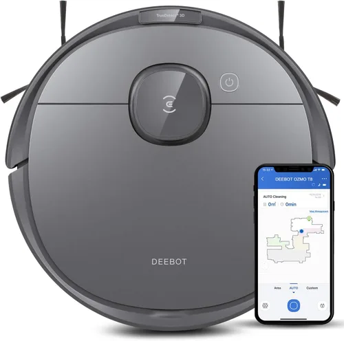 Miniatura 11 de ECOVACS DEEBOT T80 Omni Robot Aspirador y trapeador, succión de 18,000 Pa, fregona con rodillo OZMO con TruEdge, cepillo sin enredos, navegación AI