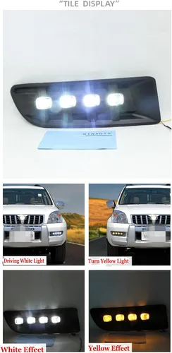 Miniatura 2 de Auto-Tech - 1 par de luces de circulación diurna DRL de repuesto para Toyota Land Cruiser Prado 2003-2009