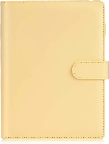 Miniatura 21 de Sooez Carpeta A6 de 6 Anillas, Cubierta de Planificador de Cuaderno Rellenable, Organizador Pequeño de Cuero Carpeta Vacía para Presupuesto, Diario
