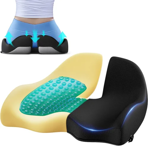 Miniatura 11 de Benazcap Cojín de asiento de memoria extra grande para silla de oficina, cojín ergonómico para aliviar la presión y la ciática