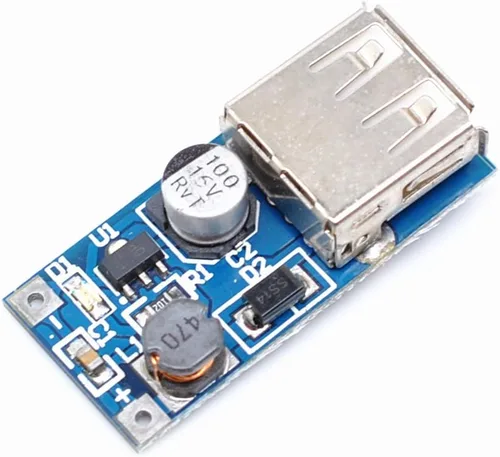 Miniatura 3 de Convertidor de impulso DC-DC de 5 piezas, 0.9 V-5 V a 5 V, módulo de salida USB, placa de fuente de alimentación de 600 mA, control PFM