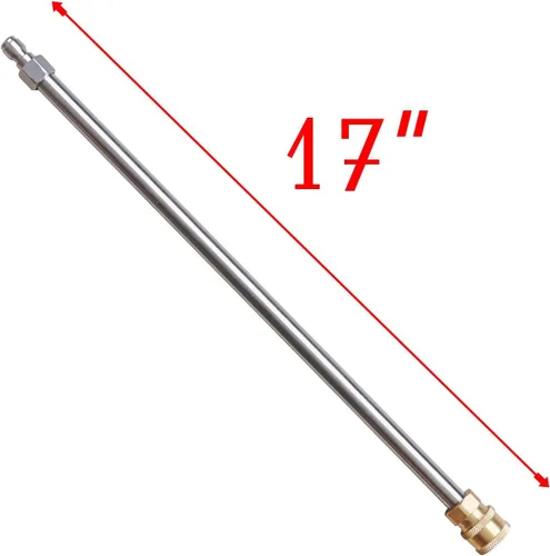 Miniatura 2 de Xiny Tool Varita de extensión para lavadora a presión, acero inoxidable de 17 pulgadas con lanza de conexión rápida de 1/4 pulgadas, paquete de 2