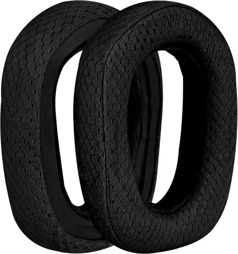 Miniatura 2 de Geekria Almohadillas de repuesto de tela de malla para auriculares Logitech G435 G335, almohadillas para los oídos con guía de video (negro)