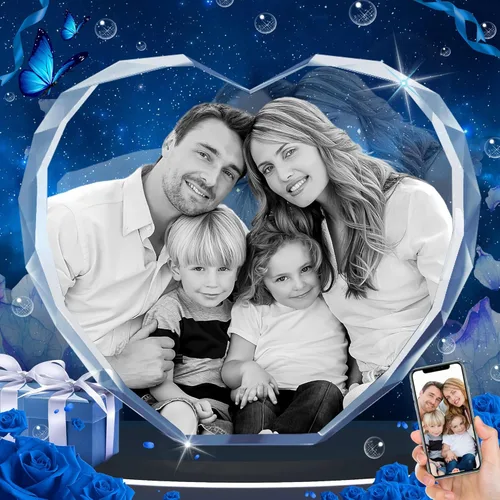Miniatura 10 de Foto de cristal 3D, regalos personalizados de Navidad para mamá, mujer, esposa, para ella, pareja, regalos personalizados con tu propia foto, imagen