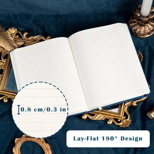 Miniatura 4 de Diario universitario para escribir-B5 - Cuaderno de tapa dura en relieve de mariposa 3D - Diario de escritura para mujeres con banda elástica de Azul