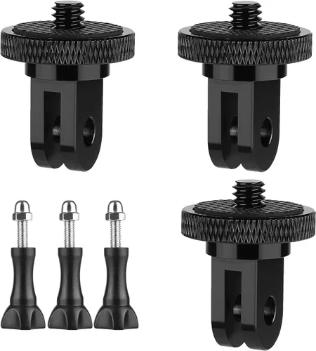 Paquete de 6 adaptadores de trípode de cámara de aluminio de 1/4 "-20, compatible con cámaras de acción GoPro e Insta360, adaptador de montaje de